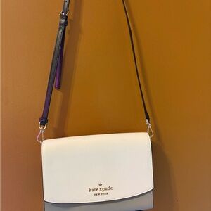 Kate Spade Black and White Crossbody Bag with Minimalist Design